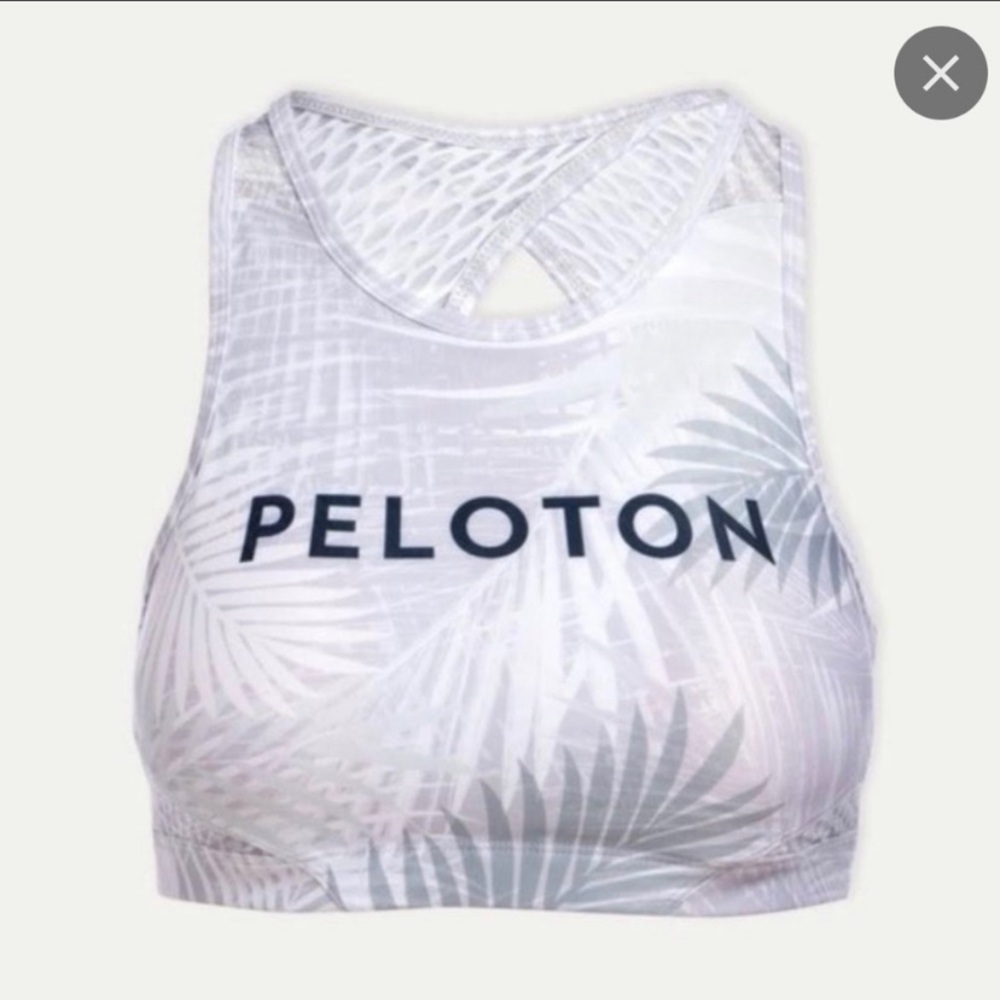 Peloton White and Gray Sports Bra